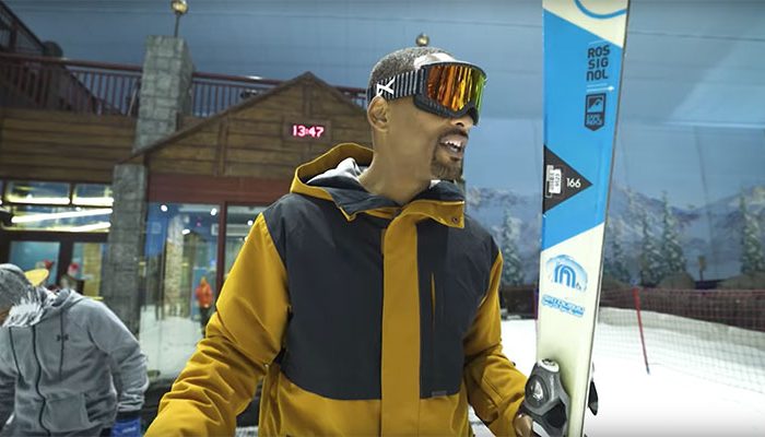 Hollywood Superstar Will Smith Has a Go on the Indoor Slopes of Ski Dubai