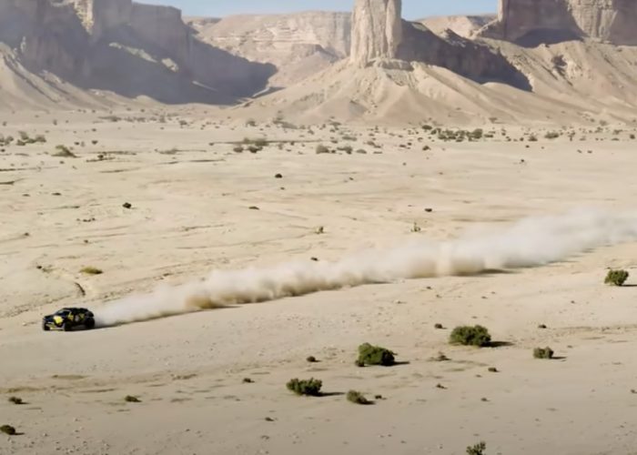 Cool Footage of Ken Block in Saudi Arabia Taking on the Dakar Rally in an Electric Off-Roader